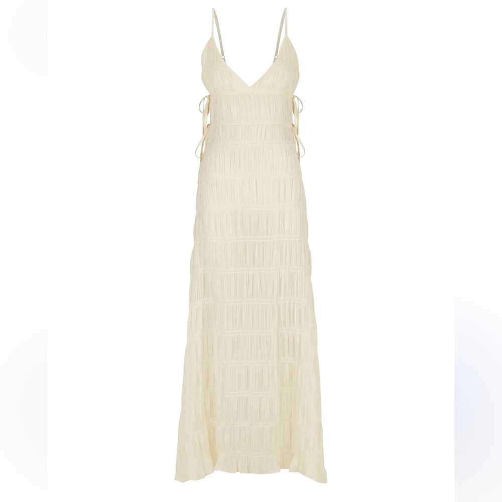 SNDYS La Louisiane Maxi Dress Size XS Cream Shell Swimwear Beach Vacation Chic - Picture 6 of 14